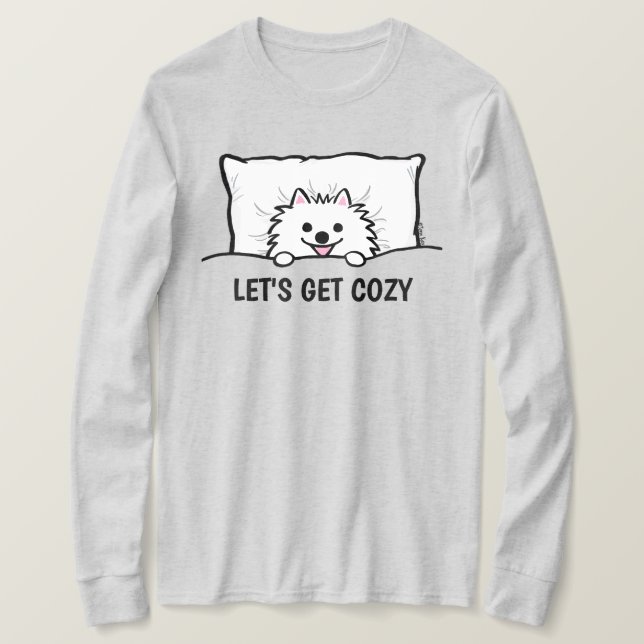 Camiseta Vamos Pegar o Cachorro Pomeraniano Adorável  (Frente do Design)