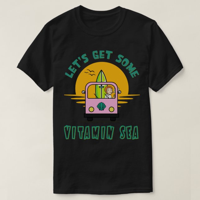 Camiseta Vamos pegar o Mar de Vitamina (Frente do Design)
