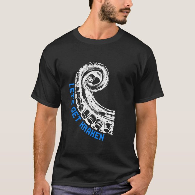 Camiseta Vamos Pegar Octopus De Lula Armada Kraken 8 Para H (Frente)