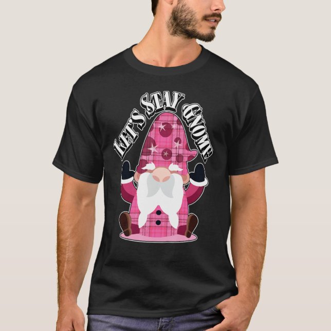 Camiseta Vamos Permaneça Gnomo Rosa Gnomo Família Pajama Co (Frente)