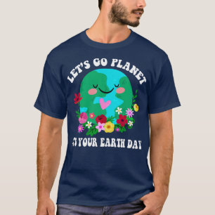 Camiseta Vamos Planeta Seu Retrato Flor Dia da Terra 2023