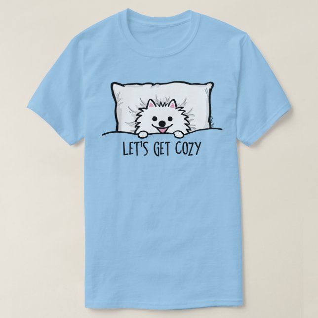 Camiseta Vamos Pomeraniano Branco Obter Pom Bonito (Frente do Design)