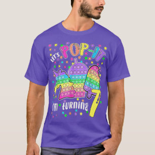 Camiseta Vamos Pop Estou virando 7 7 Coloridos Aniversário 