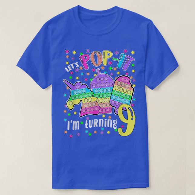 Camiseta Vamos Popit estou fazendo 9 Coloridos 9º aniversár (Frente do Design)