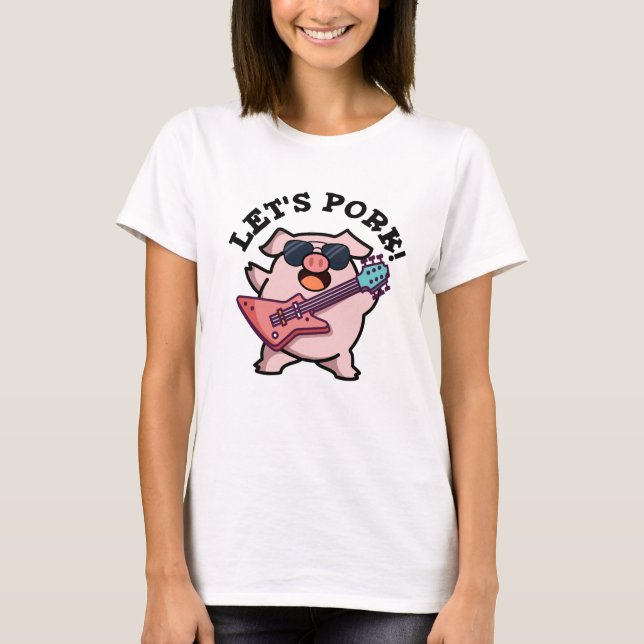 Camiseta Vamos Pork Funny Rock Guitar Pun (Frente)
