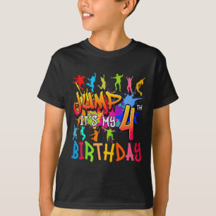 Camiseta Vamos Pular É Meu 4º Aniversário Colchão de Aniver