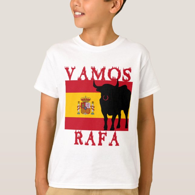 Camiseta Vamos Rafa com Bandeira de Espanha (Frente)