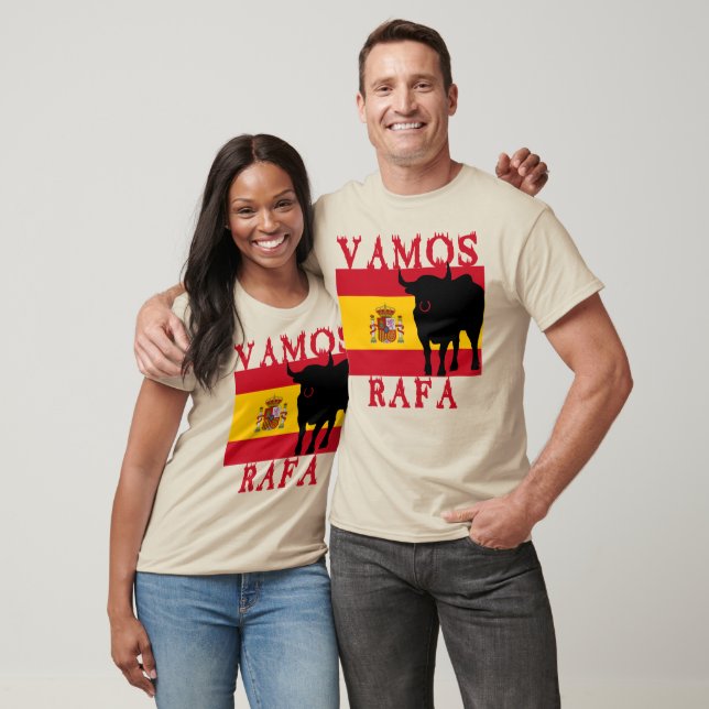 Camiseta Vamos Rafa com Bandeira de Espanha (Unissex)