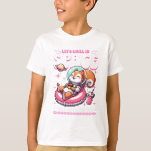 Camiseta Vamos Relaxar No Espaço Arte de Astronauta Fofa