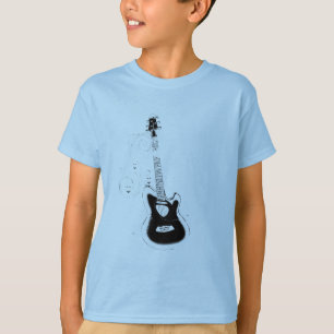 Camiseta Vamos Rock,White Music Notes & Guitar_