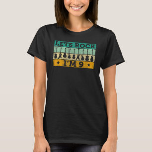 Camiseta Vamos Rocker Eu Estou Com 9 Anos de Idade 9º Rock 