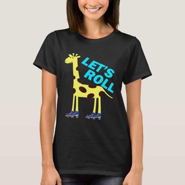 Camiseta Vamos Rolar Skates Rollerskat de Rollerskat Giraff (Frente)