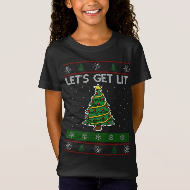 Camiseta Vamos Sai Da Árvore De Natal Feia Divertido (Frente)