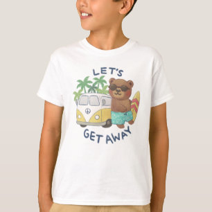 Camiseta Vamos Sai: Urso de Teddy & Desenho De Van Vintage