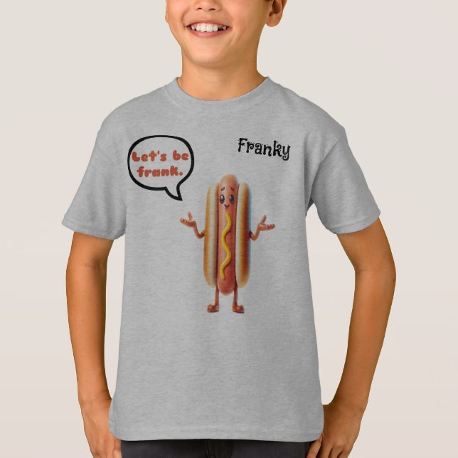 Camiseta "Vamos ser Frank" Hotdog Personalizalbe Pun Boy (Frente)