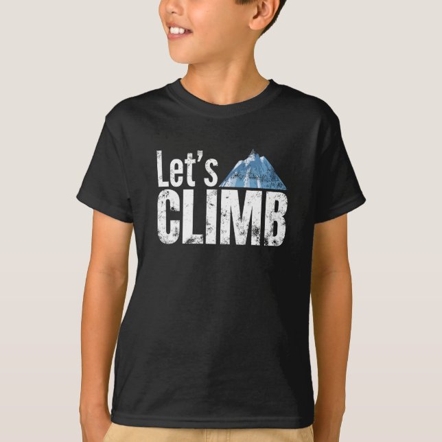 Camiseta Vamos subir escalada de montanha (Frente)