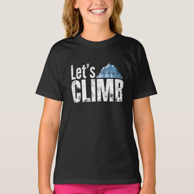 Camiseta Vamos subir escalada de montanha (Frente)