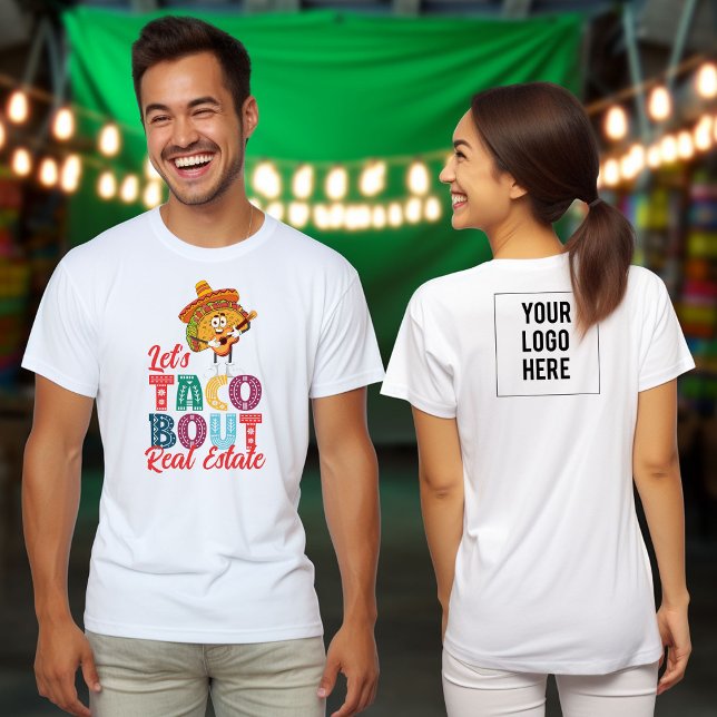 Camiseta Vamos Taco Bout Business Evento de Fiesta Mexicano (Let's talk about small business Mexican Fiesta event shirt. Customized with your company logo.)