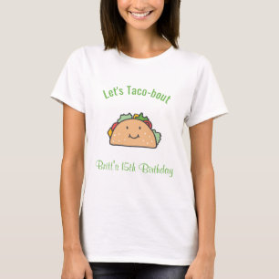 Camiseta Vamos Taco-bout Nome Personalizado Idade Aniversár