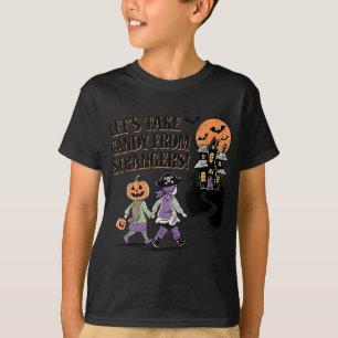 Camiseta Vamos Tirar Doces De Estranhos Dia de as Bruxas en