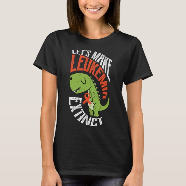 Camiseta Vamos Tornar A Leucemia Extinta O Dinossauro Hemat (Frente)
