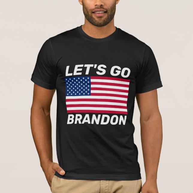 CAMISETA VAMOS VÁ BRANDON! T-SHIRT DO BANDEIRO (Frente)