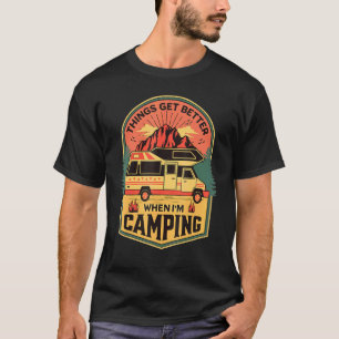 Camiseta Vamos Vai Acampando Diversão Gráfico Rv Viagem Rv