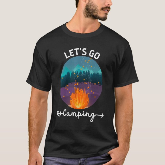 Camiseta Vamos Vai acampar Bonfire Summer Amigos e Fa (Frente)