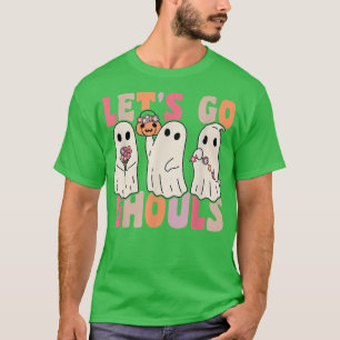 Camiseta Vamos Vai Ghouls Groovy Ghost Com Flores Vintage