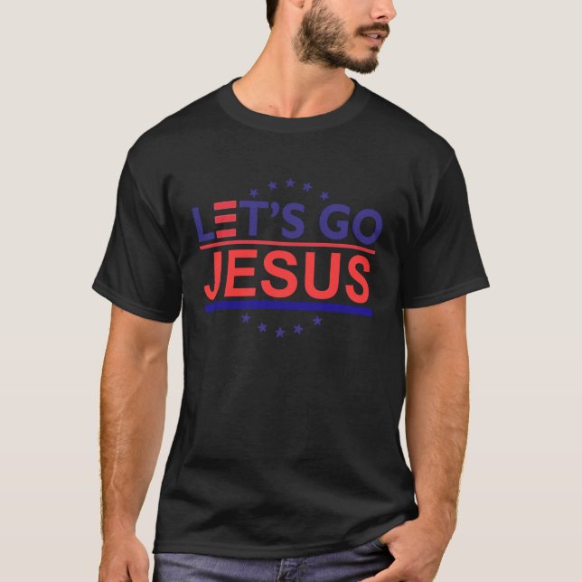 Camiseta Vamos vai Jesus religioso Patriótico para Crianças (Frente)
