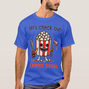 Camiseta vamos ver um retrato de filme de terror