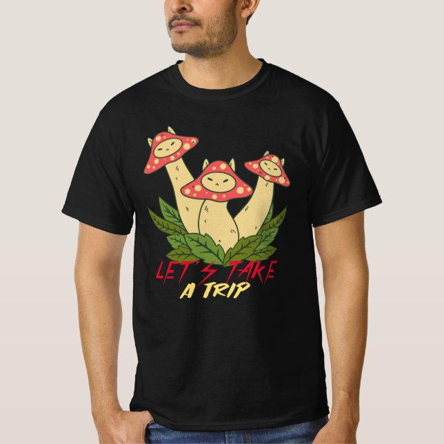 Camiseta Vamos viaja / Cogumelos mágicos / Raízes mágicas (Frente)