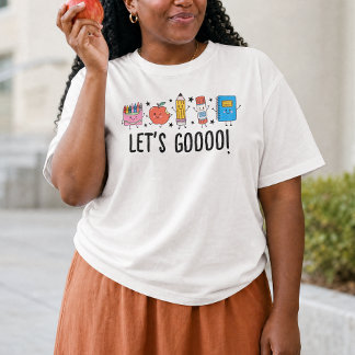 Camiseta Vamos Voltar à Escola Desenho Fofo