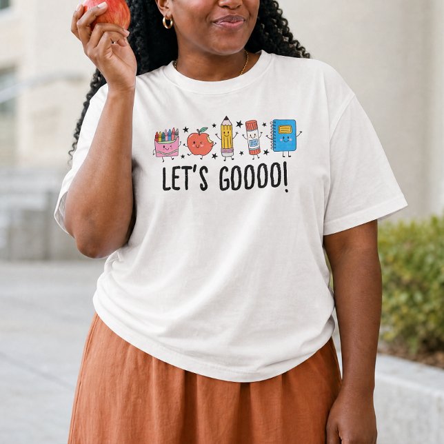 Camiseta Vamos Voltar à Escola Desenho Fofo  (Criador carregado)