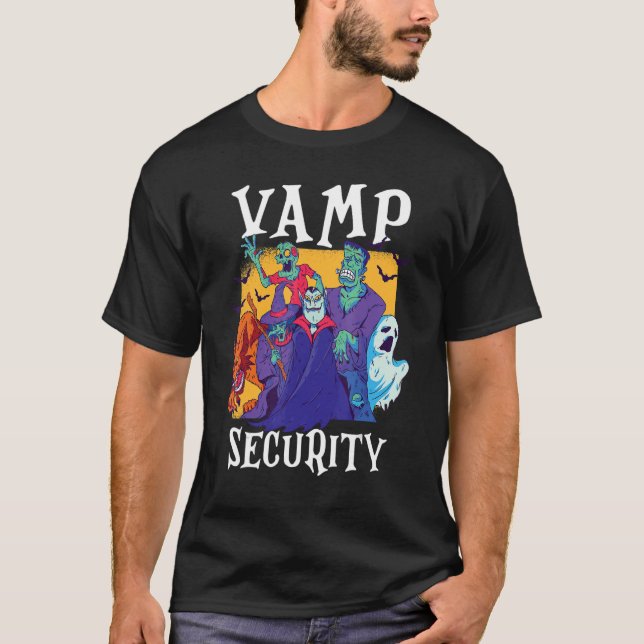 Camiseta Vamp Security Easy Halloween Costume (Frente)