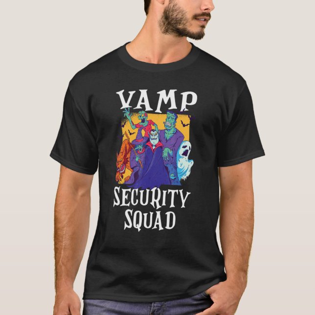 Camiseta Vamp Security Squad   Easy Halloween Costume (Frente)