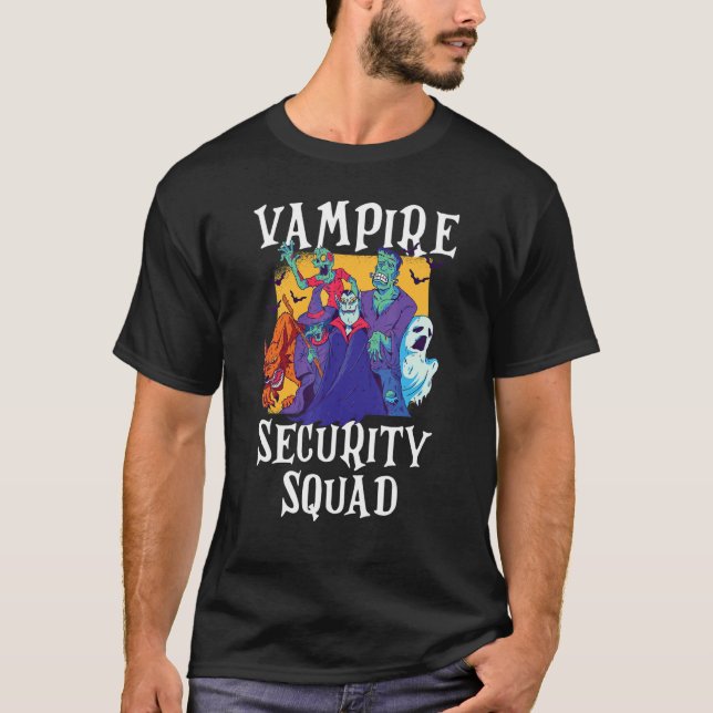 Camiseta Vampire Security Squad  Easy Halloween Costume (Frente)