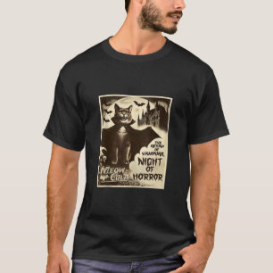 Camiseta Vampiro Cat Meowcula Vampurr Vintage Horror Poster