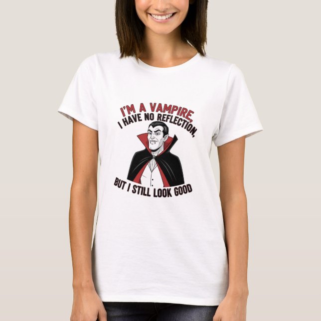 Camiseta Vampiro Confidente Humor de Halloween (Frente)