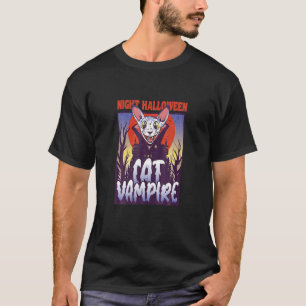 Camiseta Vampiro de Gato do Dia das Bruxas Bebe Vampiro de