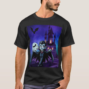 Camiseta Vampiro de Halloween fofo e caprichoso