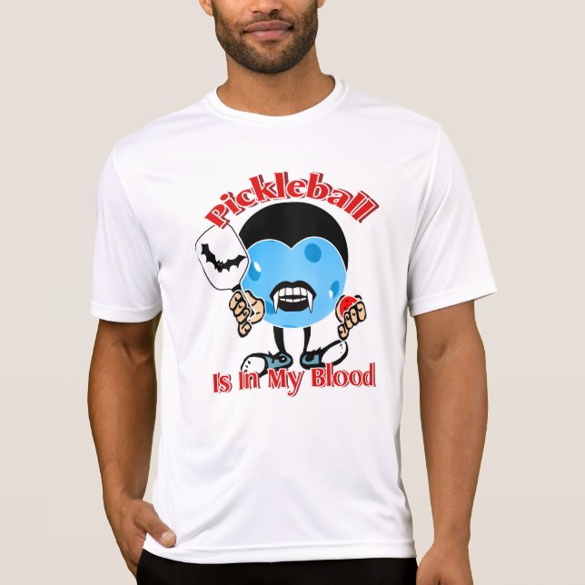 Camiseta Vampiro De Halloween - O Pickleball Está No Meu Sa (Frente)