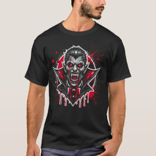 Camiseta Vampiro Decorações de Halloween Assustador Sangren