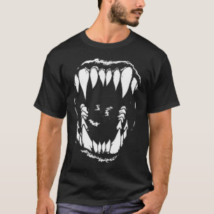 Camiseta Vampiro Dentes Presas Gótica Horror Halloween Grun