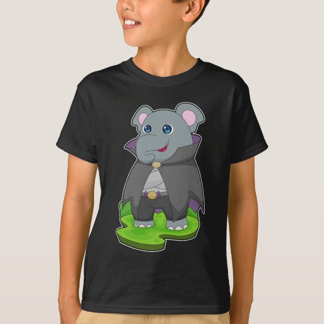 Camiseta Vampiro do Dia das Bruxas Elefante (Frente)