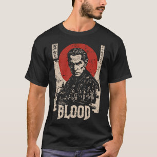 Camiseta Vampiro Vintage com Lua Vermelha Horror Clássico