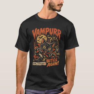 Camiseta Vampurr Morde Novamente Roupas de Gato de Vampiro