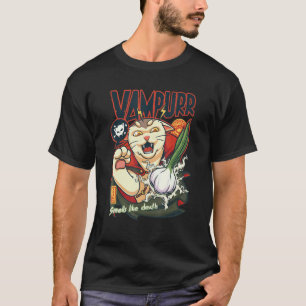 Camiseta Vampurr vs Alho Patas de Vampiro Gato Vampiro Hall