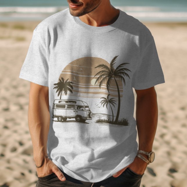 Camiseta van Camper na praia (Criador carregado)