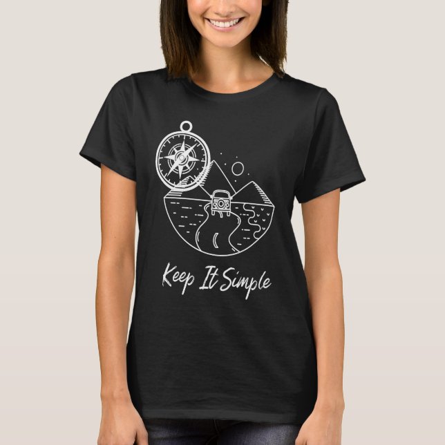 Camiseta Van & Compass Van Life Design Mantenha Simples (Frente)